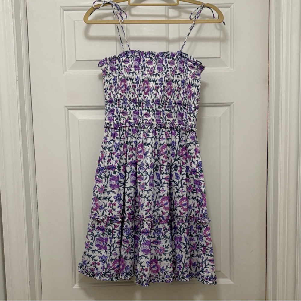 Celina Moon Purple Floral Smocked Sundress